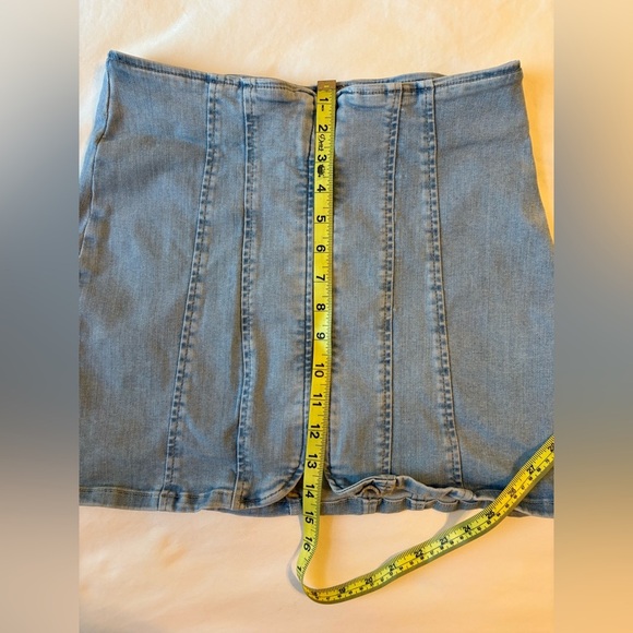 Free People Denim Light Blue Skirt Size 6 - Picture 6 of 6